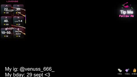 Snapshot of venussx_x chatting on September 12, 7:54 pm   Venus  MY BDAY 29 SEPT online show from September 12, 7:54 pm