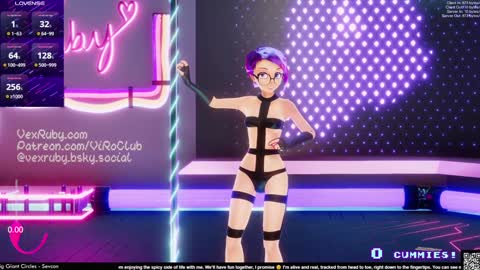 Snapshot of vexruby chatting on February 7, 1:36 am Vex Ruby online show from February 7, 1:36 am